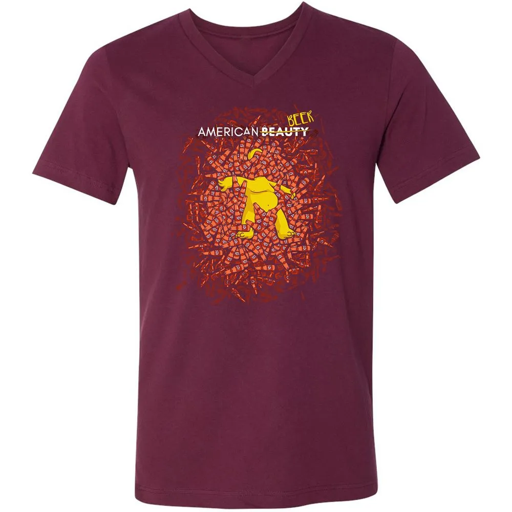 Unisex V-Neck T-Shirt - K9KWGCDF - Maroon - 6