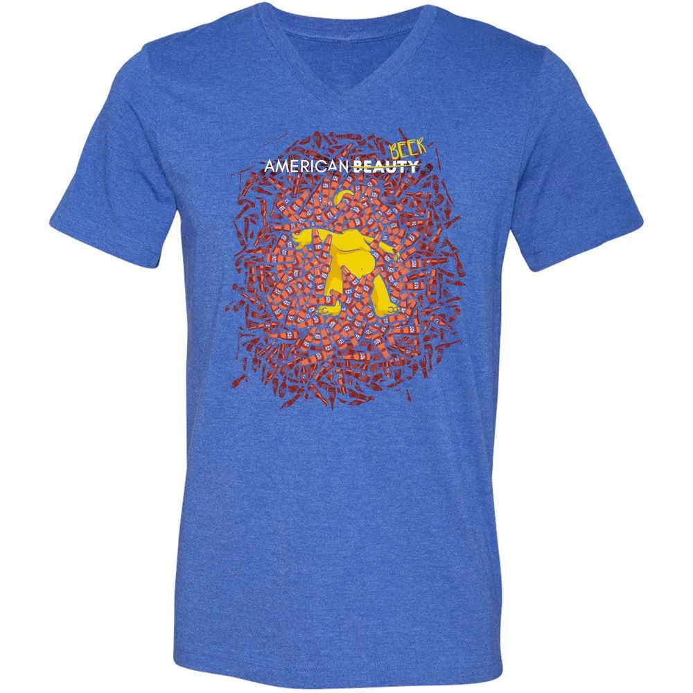 Unisex V-Neck T-Shirt - K9KWGCDF - Heather True Royal - 14