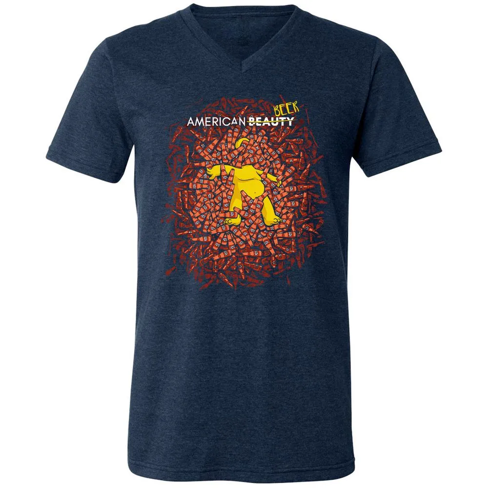 Unisex V-Neck T-Shirt - K9KWGCDF - Heather Navy - 15
