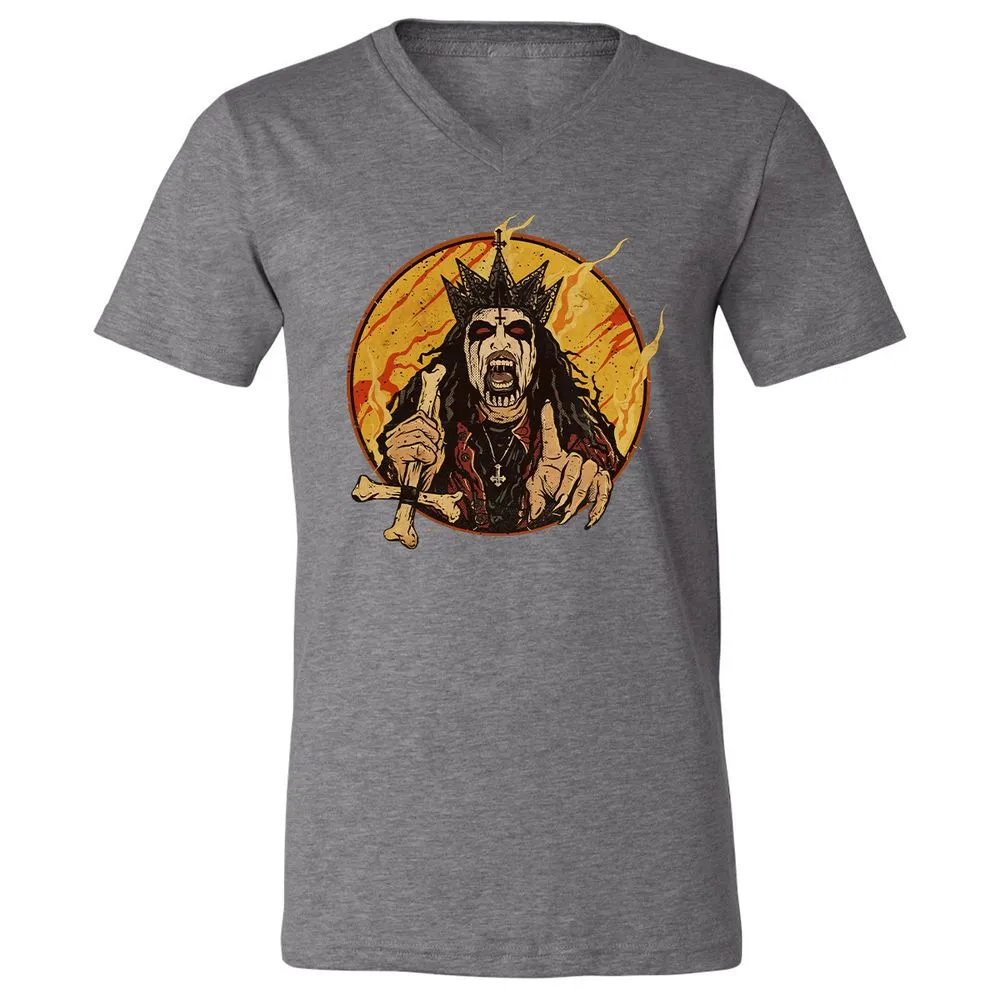 Unisex V-Neck T-Shirt - GFVQPCST - Deep Heather - 13