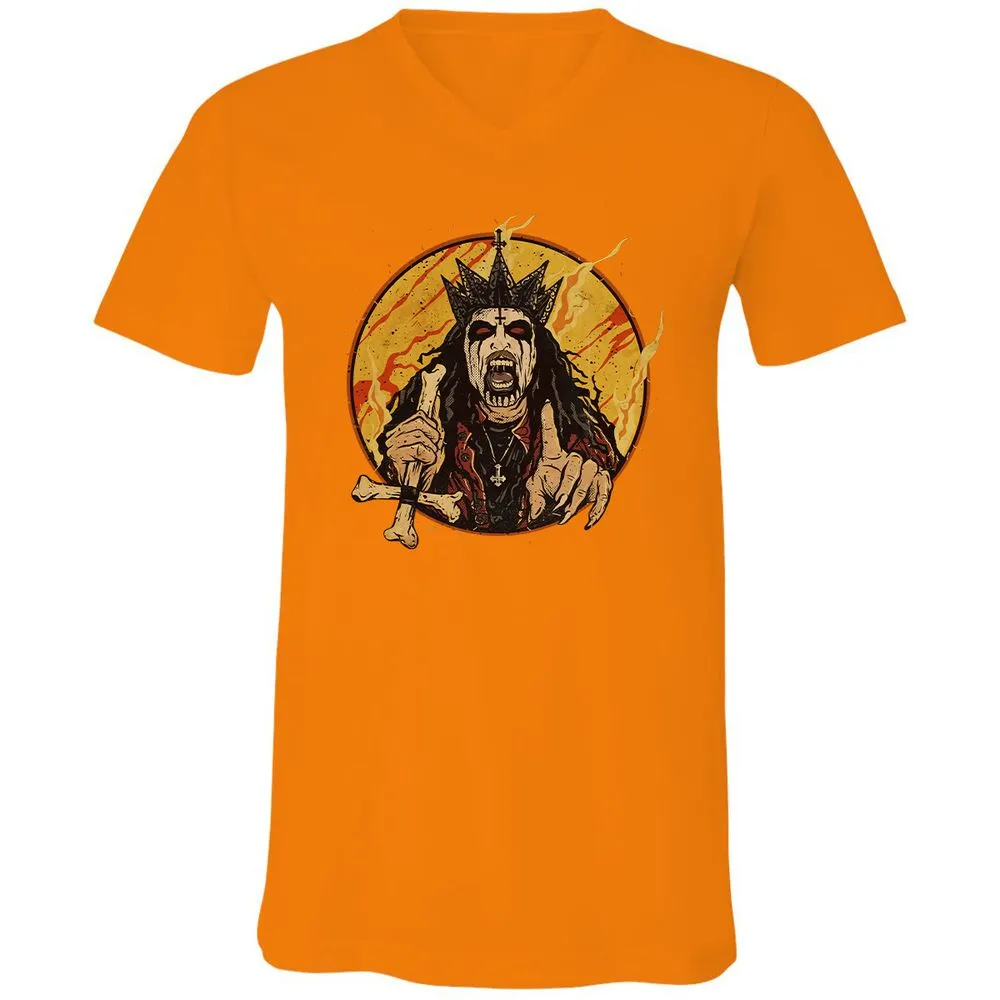 Unisex V-Neck T-Shirt - GFVQPCST - Orange - 11