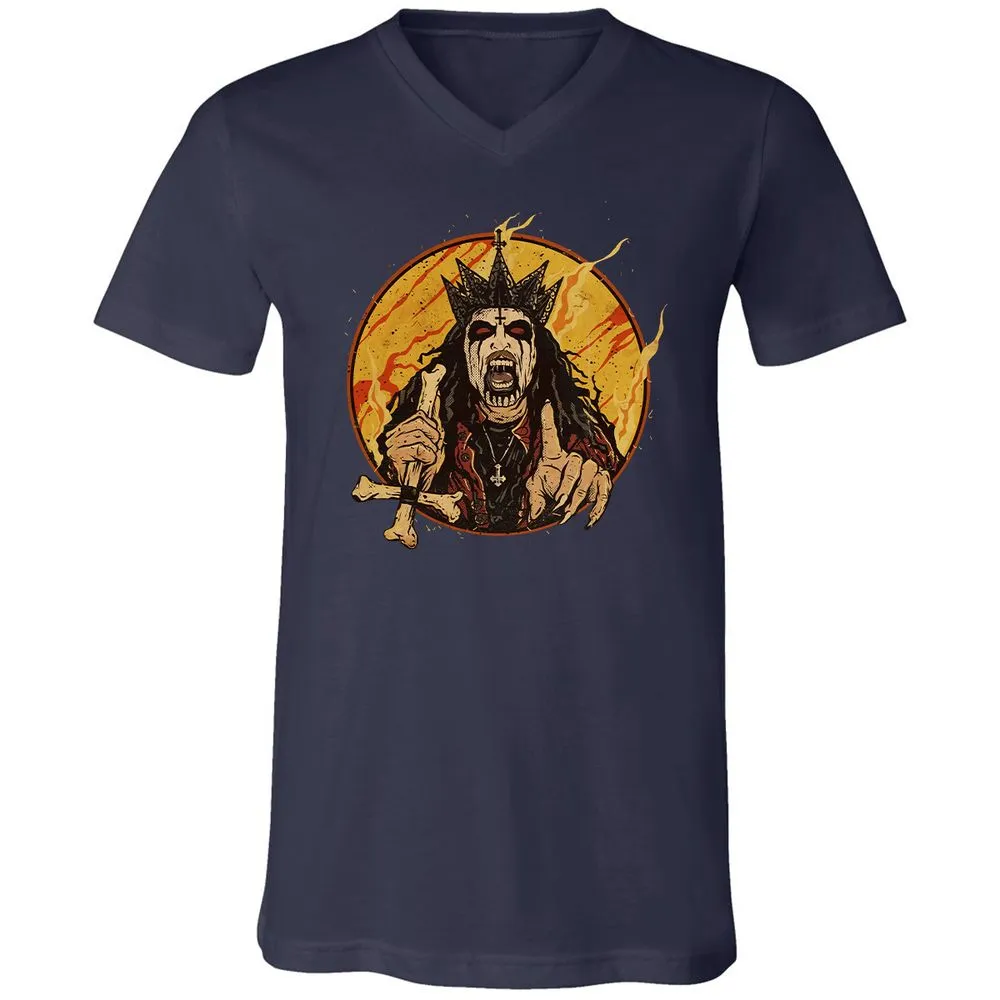 Unisex V-Neck T-Shirt - GFVQPCST - Navy - 2