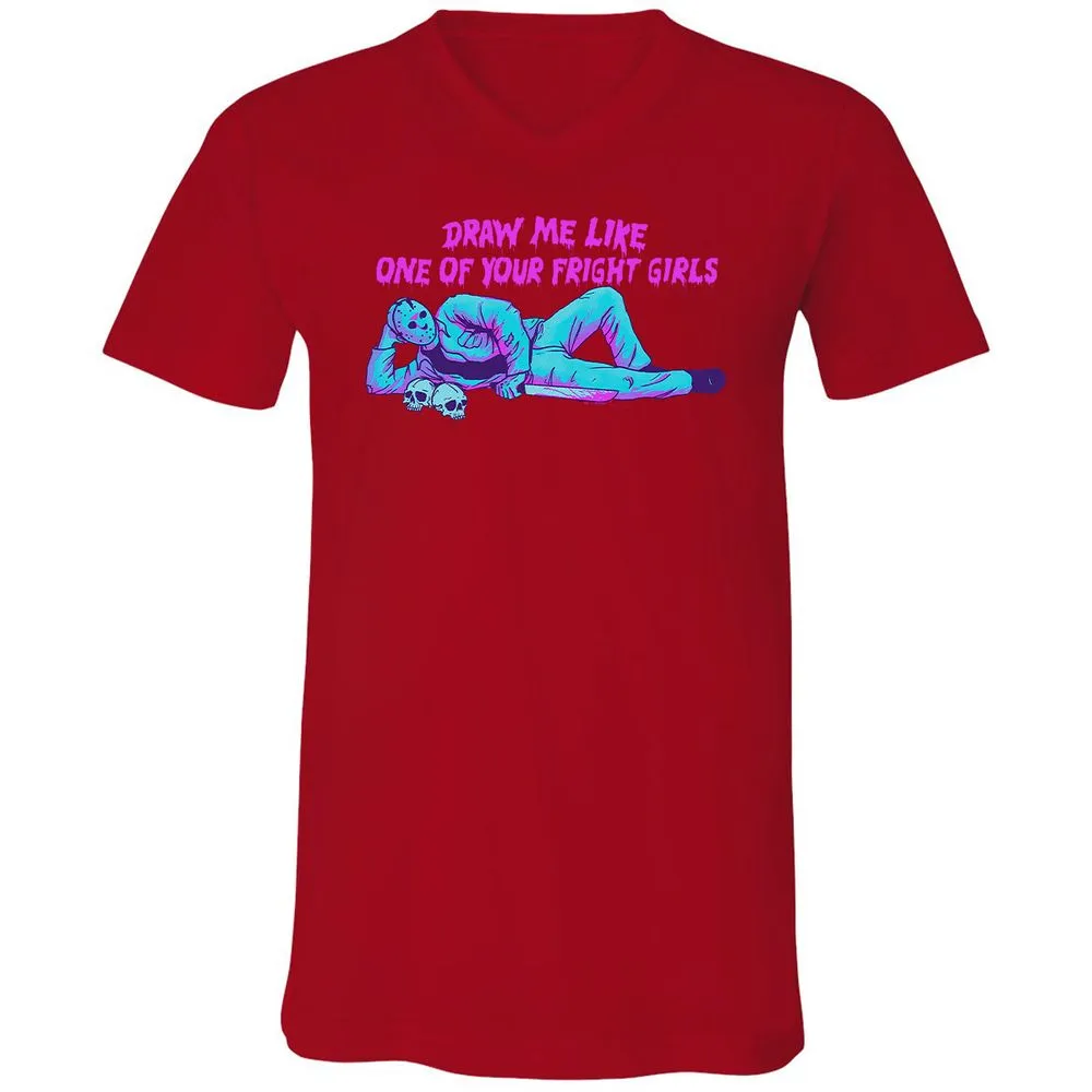 Unisex V-Neck T-Shirt - LEABE1LM - Red - 3