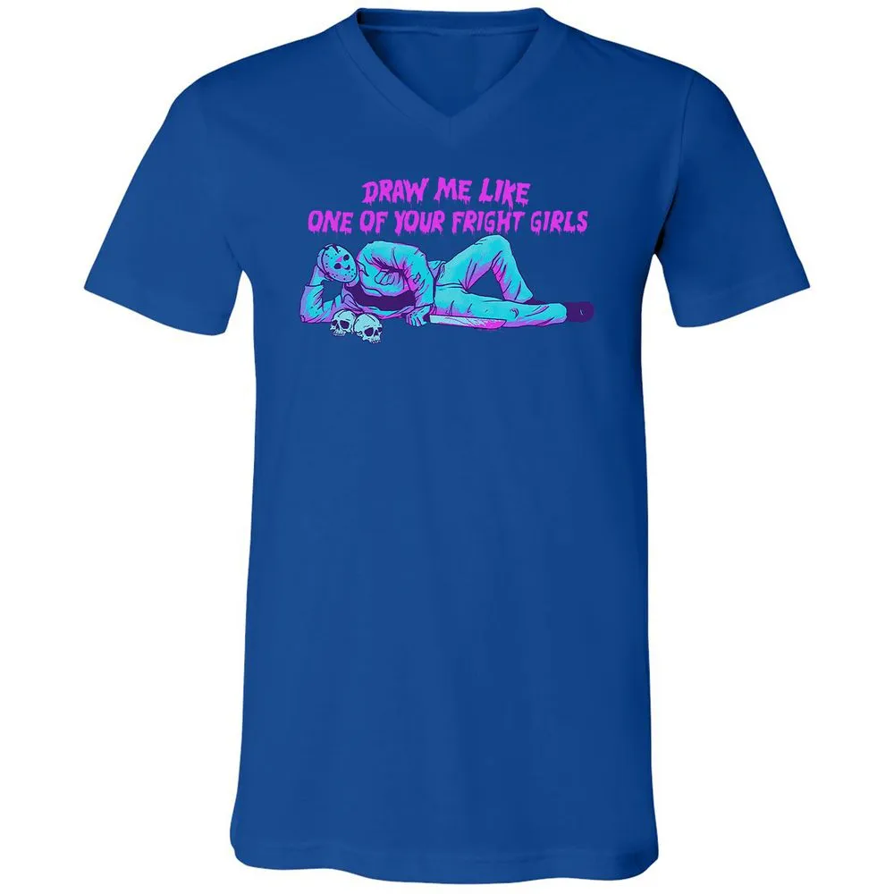 Unisex V-Neck T-Shirt - LEABE1LM - True Royal - 4