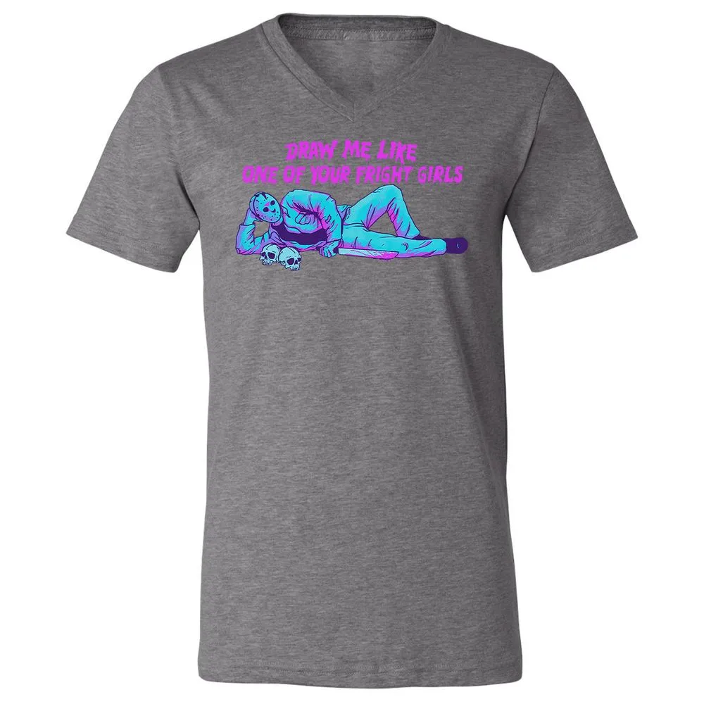 Unisex V-Neck T-Shirt - LEABE1LM - Deep Heather - 13