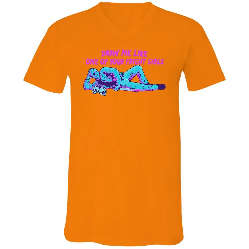 Unisex V-Neck T-Shirt - LEABE1LM - Orange - 11