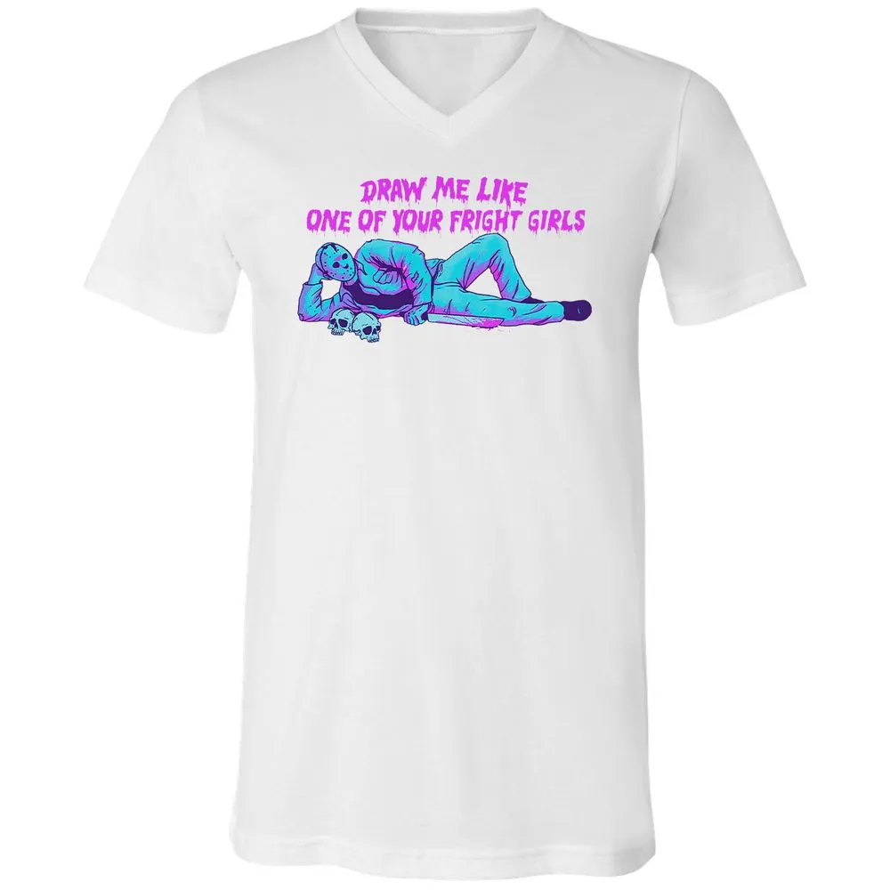 Unisex V-Neck T-Shirt - LEABE1LM - White - 5