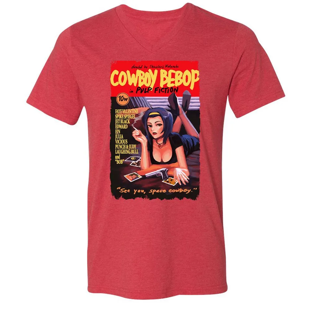Unisex V-Neck T-Shirt - 9GMGYTK6 - Heather Red - 16