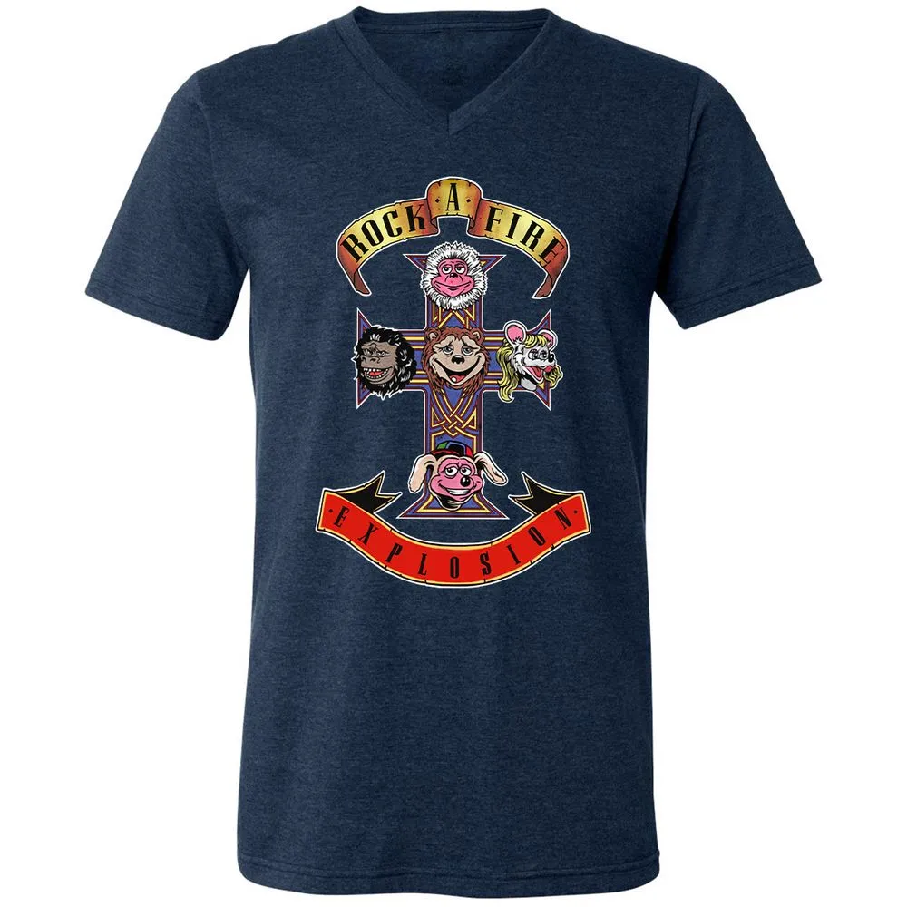 Unisex V-Neck T-Shirt - A41CELKZ - Heather Navy - 15