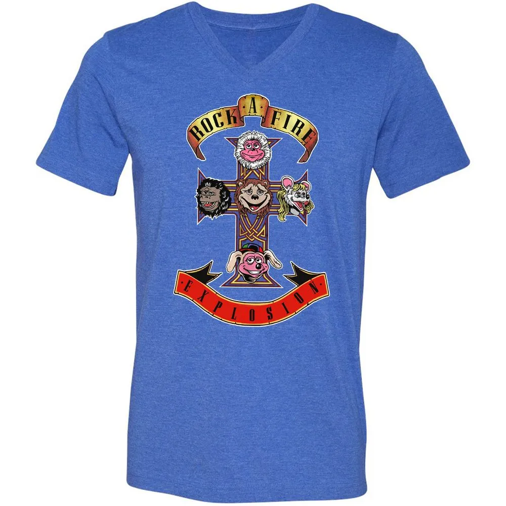 Unisex V-Neck T-Shirt - A41CELKZ - Heather True Royal - 14