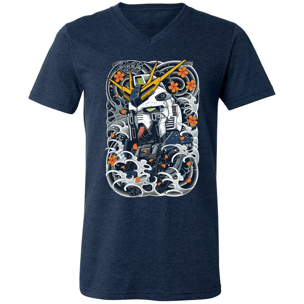 Unisex V-Neck T-Shirt - BM56QGTF - Heather Navy - 15