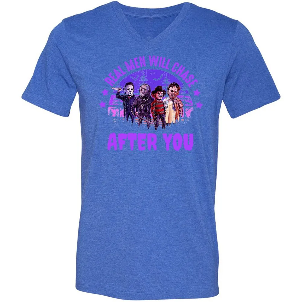 Unisex V-Neck T-Shirt - VSSS5LZD - Heather True Royal - 14