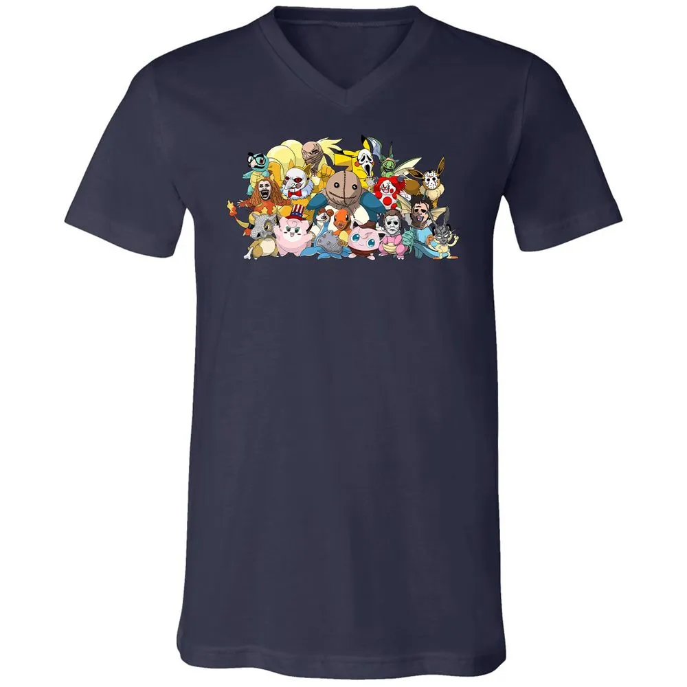 Unisex V-Neck T-Shirt - HCRBQVZ7 - Navy - 2