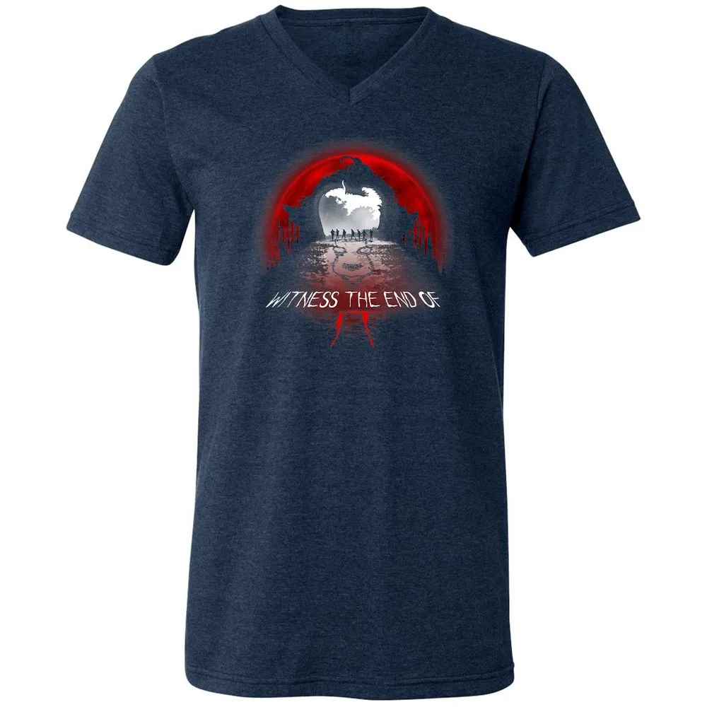 Unisex V-Neck T-Shirt - PSAMY1WP - Heather Navy - 15