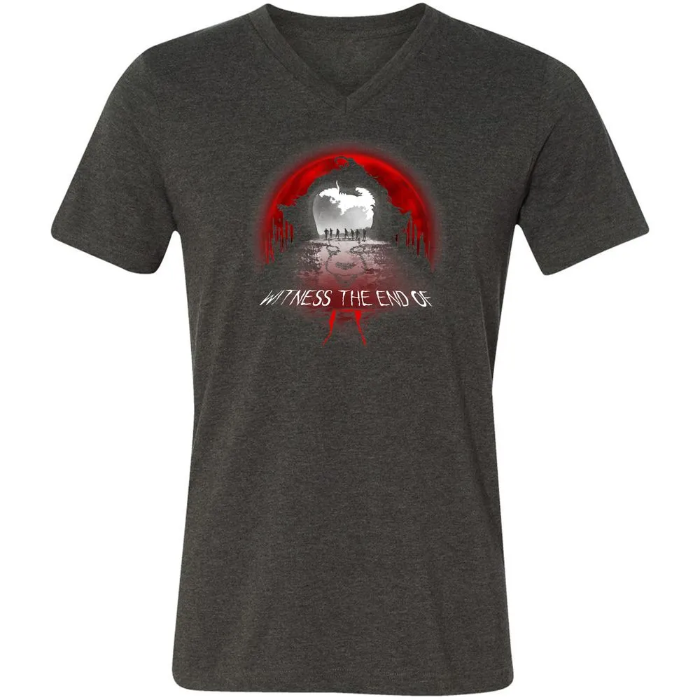 Unisex V-Neck T-Shirt - PSAMY1WP - Dark Grey Heather - 8