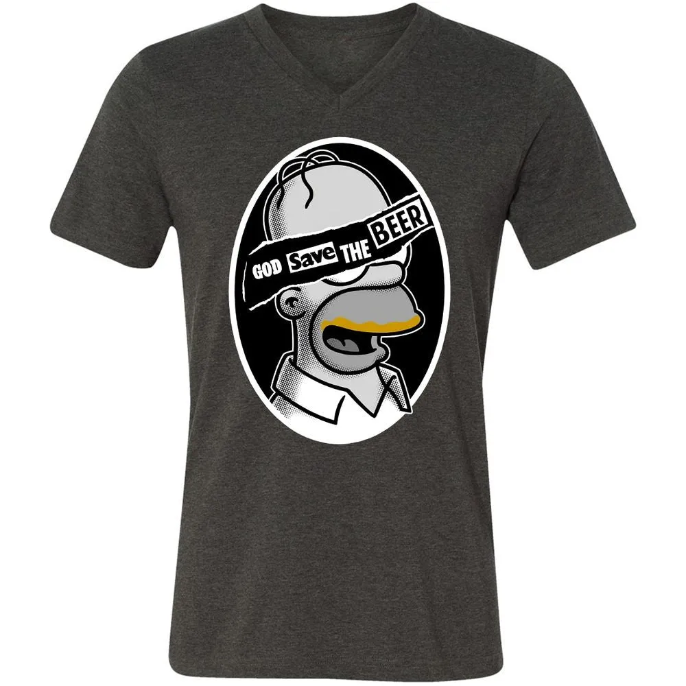 Unisex V-Neck T-Shirt - LUZ5T3XA - Dark Grey Heather - 8