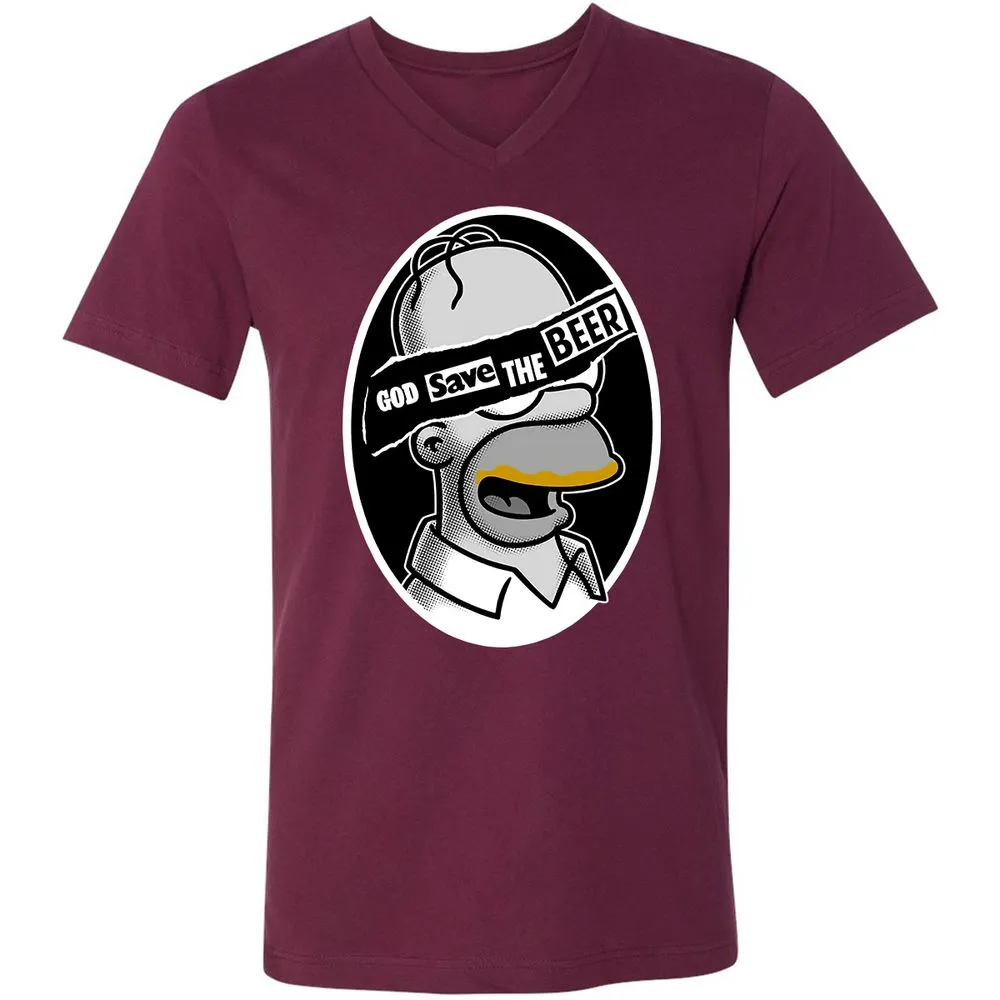 Unisex V-Neck T-Shirt - LUZ5T3XA - Maroon - 6