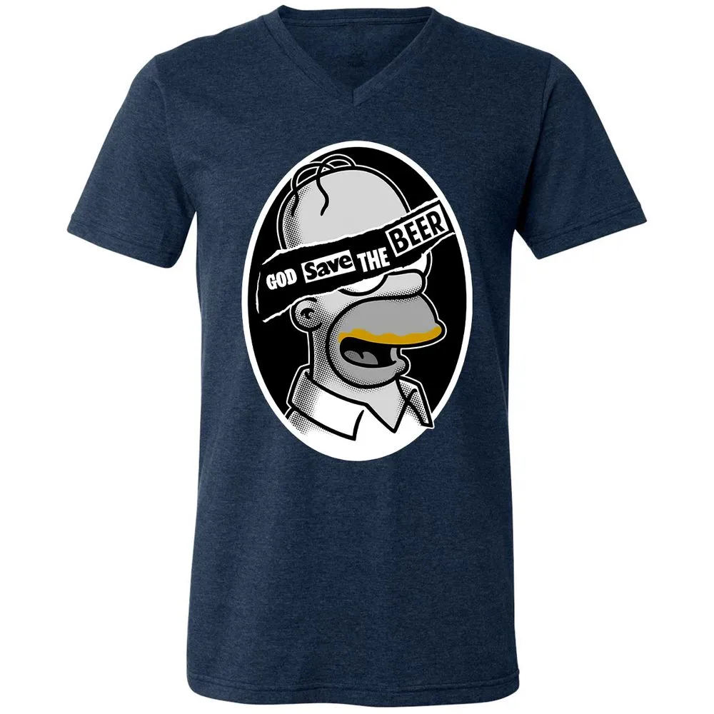 Unisex V-Neck T-Shirt - LUZ5T3XA - Heather Navy - 15