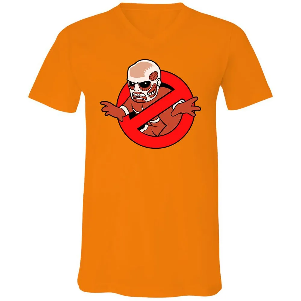 Unisex V-Neck T-Shirt - M5MQYZ7T - Orange - 11