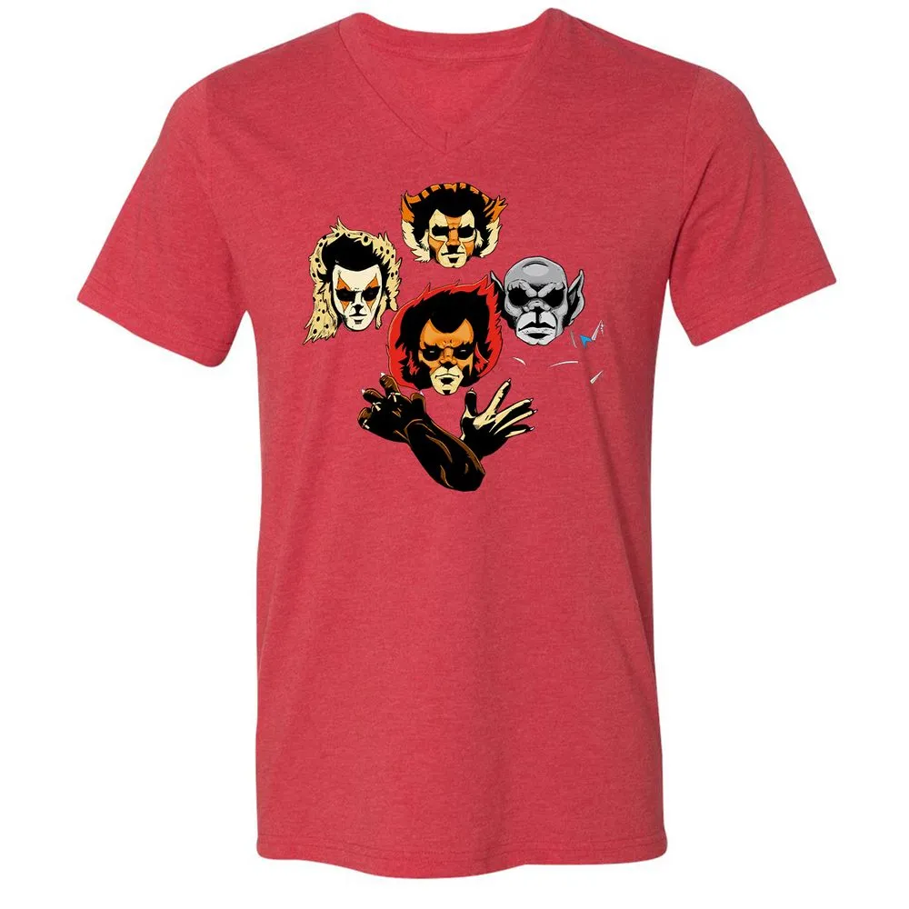 Unisex V-Neck T-Shirt - 4PLA6T9G - Heather Red - 16