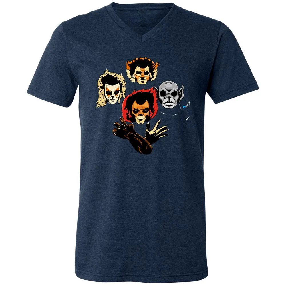 Unisex V-Neck T-Shirt - 4PLA6T9G - Heather Navy - 15