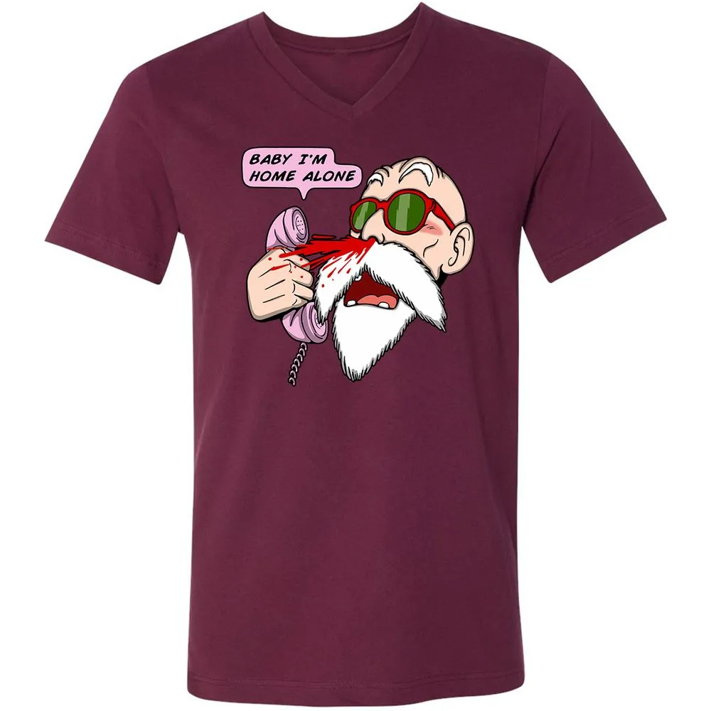 Unisex V-Neck T-Shirt - HH64NSM6 - Maroon - 6