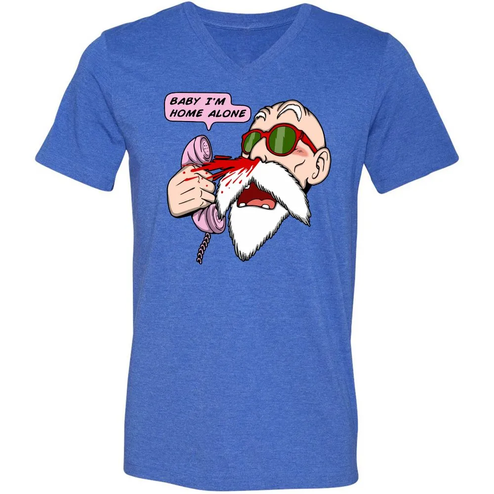 Unisex V-Neck T-Shirt - HH64NSM6 - Heather True Royal - 14
