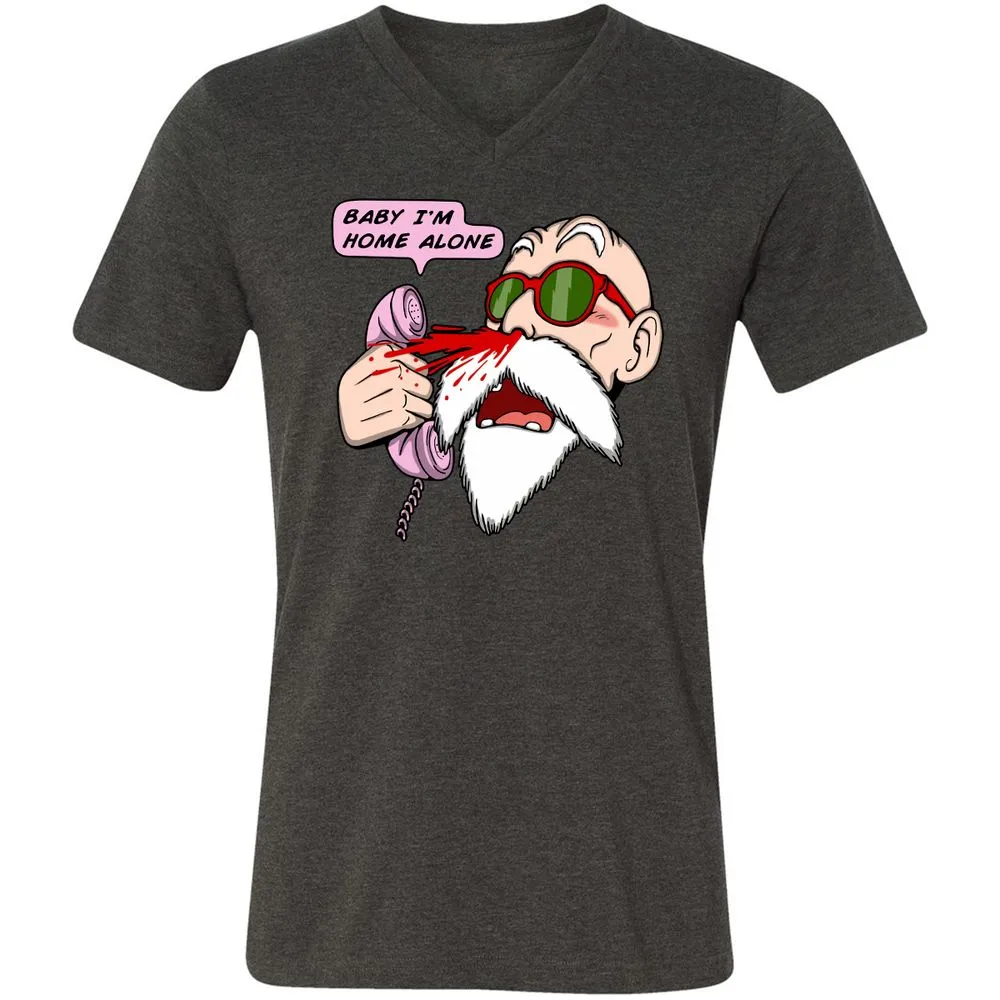 Unisex V-Neck T-Shirt - HH64NSM6 - Dark Grey Heather - 8