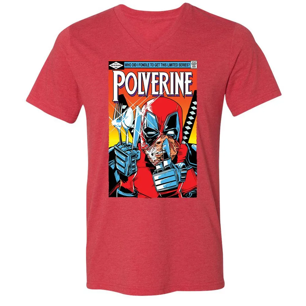 Unisex V-Neck T-Shirt - PW8G3DXL - Heather Red - 16