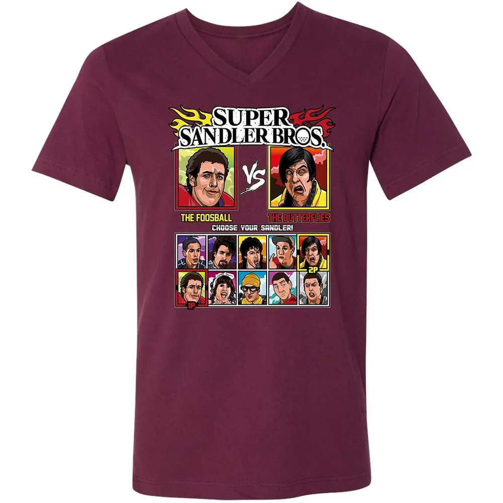 Unisex V-Neck T-Shirt - QDW3T4DG - Maroon - 6