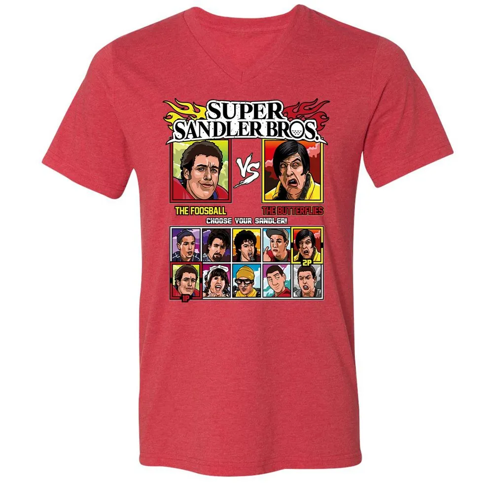 Unisex V-Neck T-Shirt - QDW3T4DG - Heather Red - 16