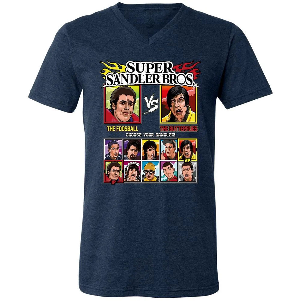 Unisex V-Neck T-Shirt - QDW3T4DG - Heather Navy - 15