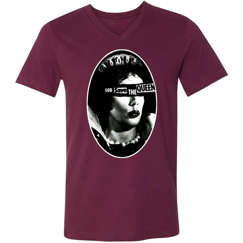 Unisex V-Neck T-Shirt - 3P9CEKJN - Maroon - 6