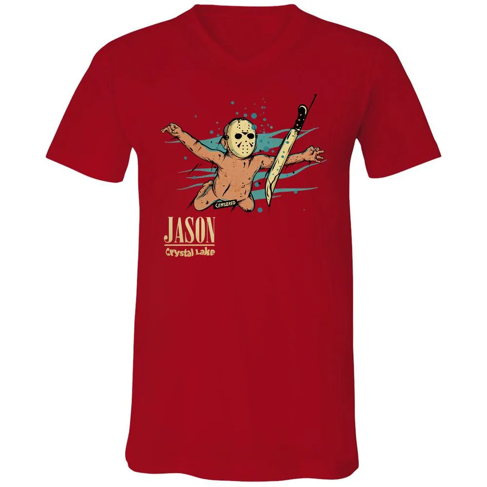 Unisex V-Neck T-Shirt - LG68FVAQ - Red - 3