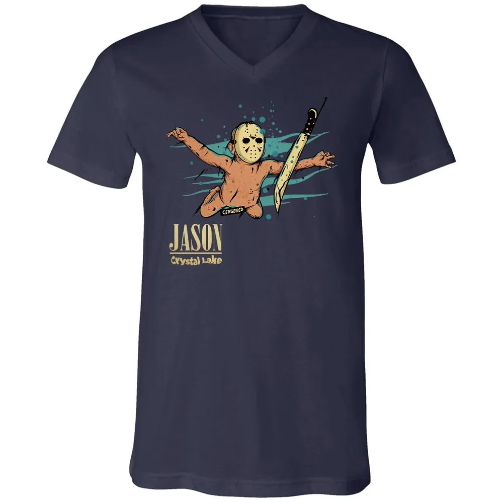 Unisex V-Neck T-Shirt - LG68FVAQ - Navy - 2