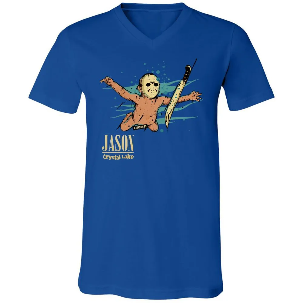 Unisex V-Neck T-Shirt - LG68FVAQ - True Royal - 4