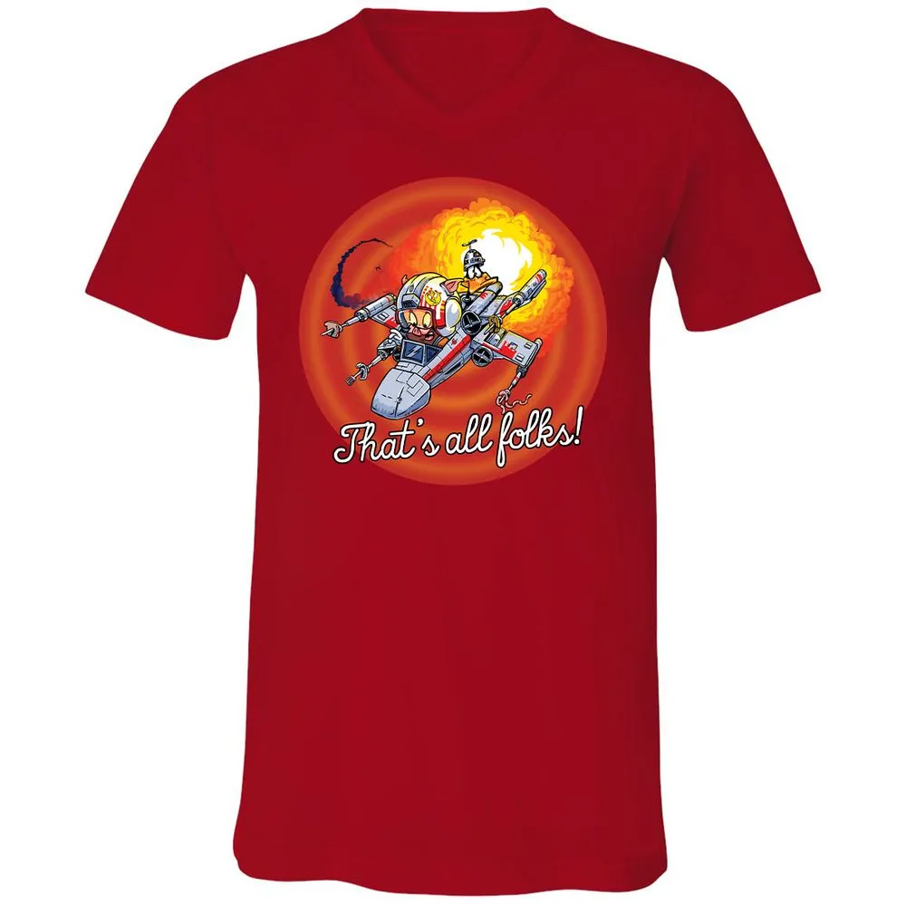Unisex V-Neck T-Shirt - MYXKK9KA - Red - 3