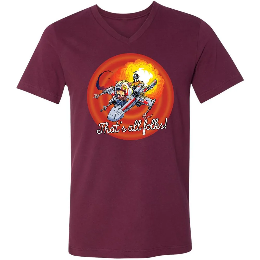 Unisex V-Neck T-Shirt - MYXKK9KA - Maroon - 6