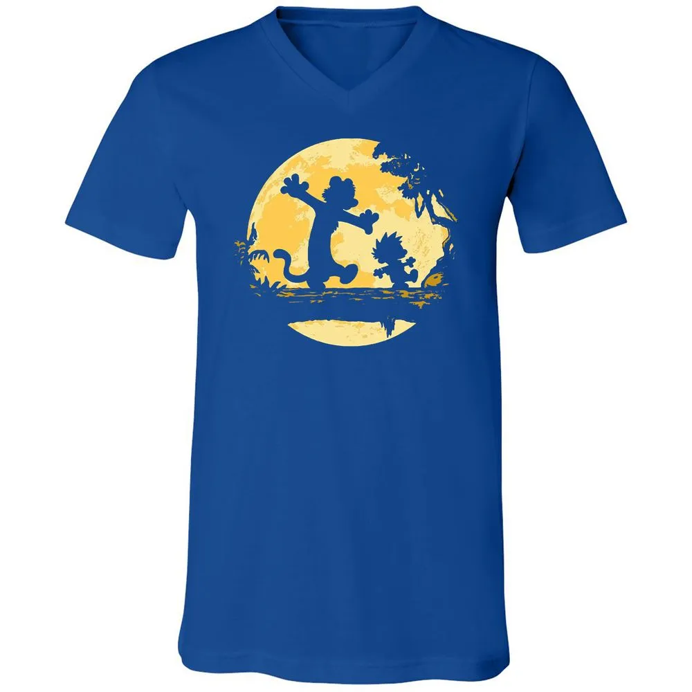 Unisex V-Neck T-Shirt - 7Y8HX3AQ - True Royal - 4