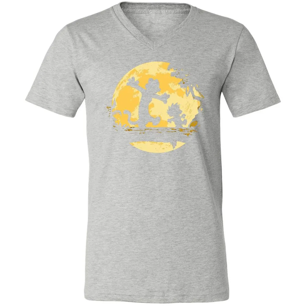 Unisex V-Neck T-Shirt - 7Y8HX3AQ - Athletic Heather - 7