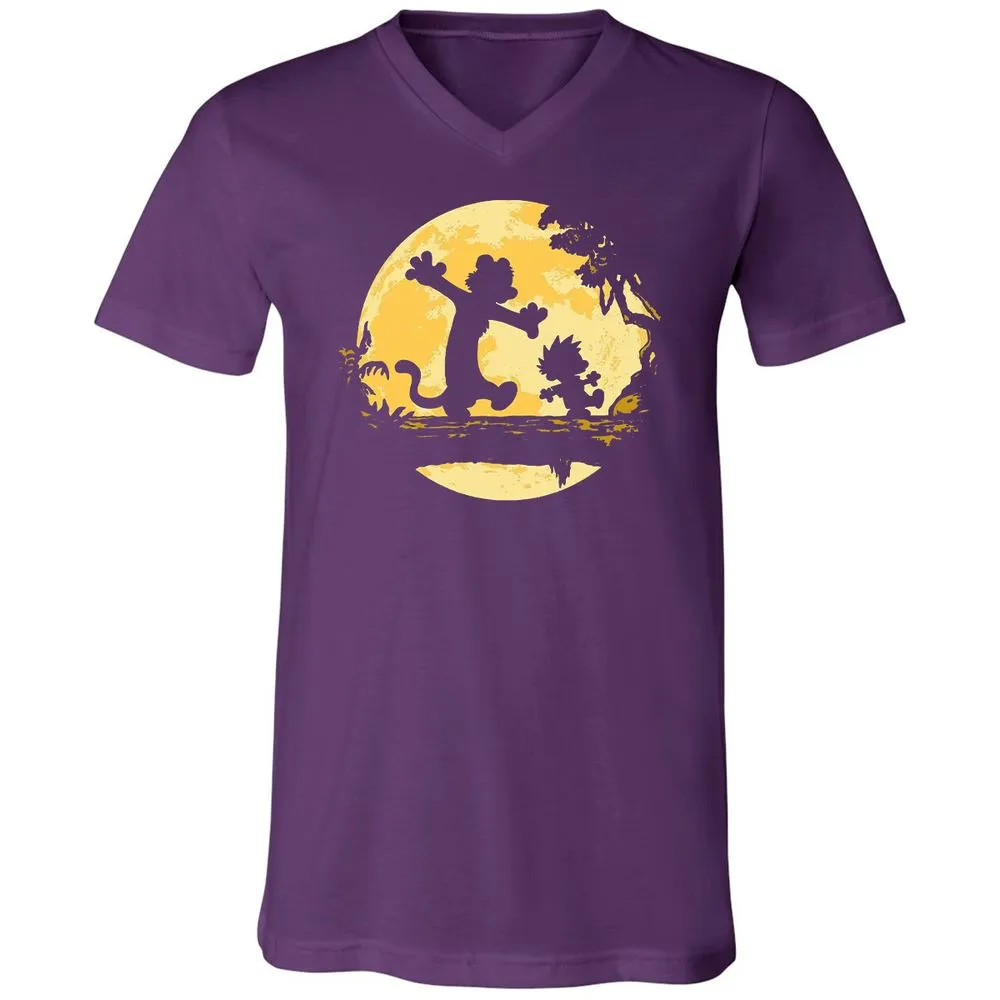 Unisex V-Neck T-Shirt - 7Y8HX3AQ - Team Purple - 9