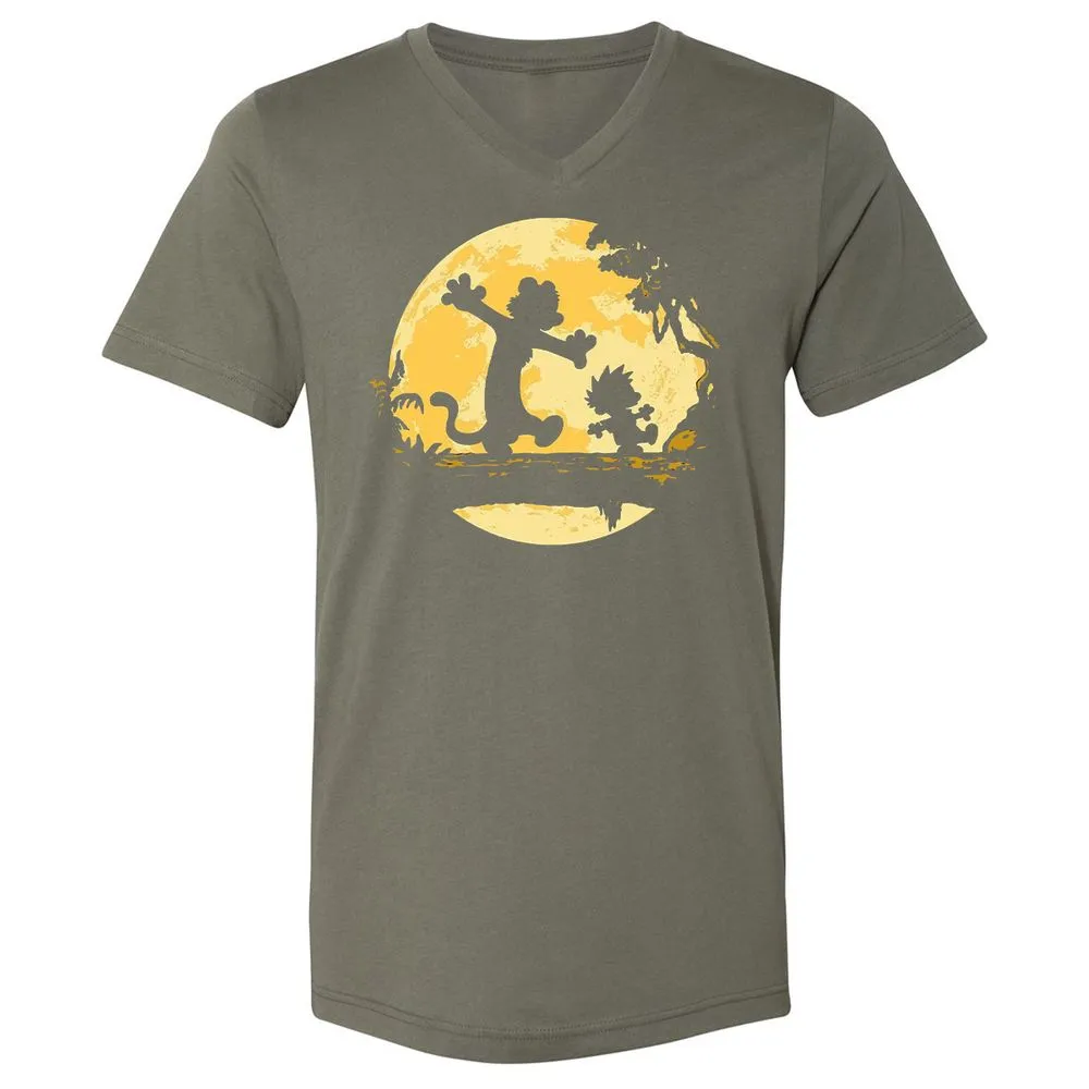Unisex V-Neck T-Shirt - 7Y8HX3AQ - Military Green - 10