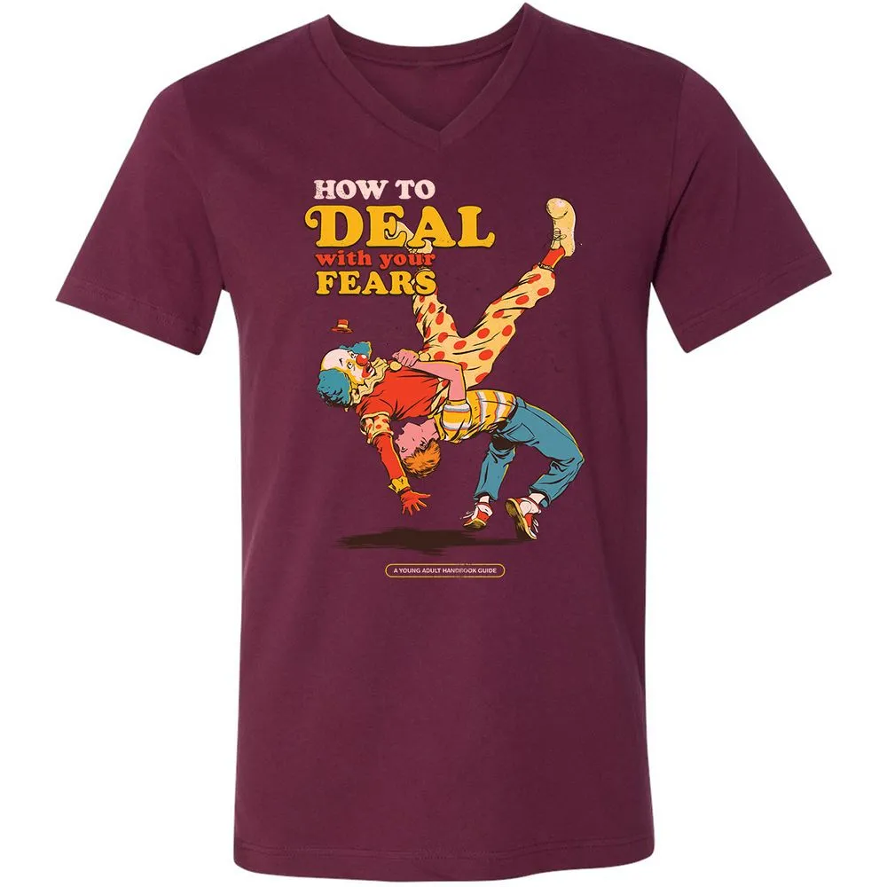 Unisex V-Neck T-Shirt - FRREGM8Z - Maroon - 6