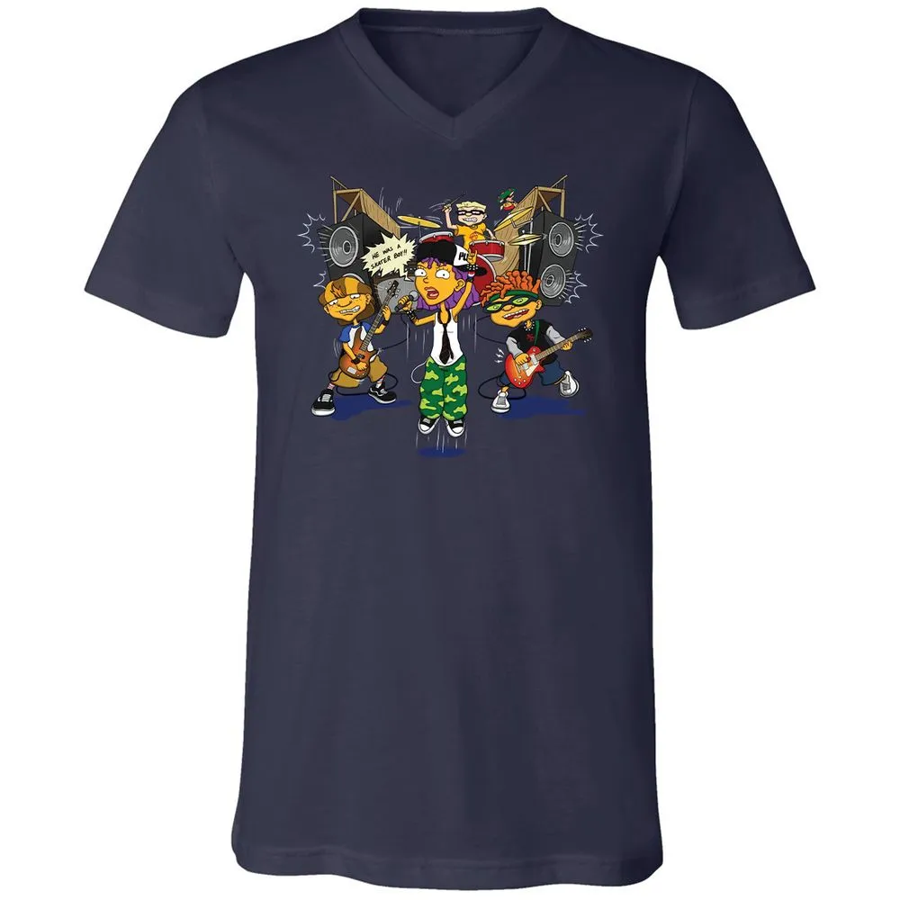 Unisex V-Neck T-Shirt - J887L9YZ - Navy - 2