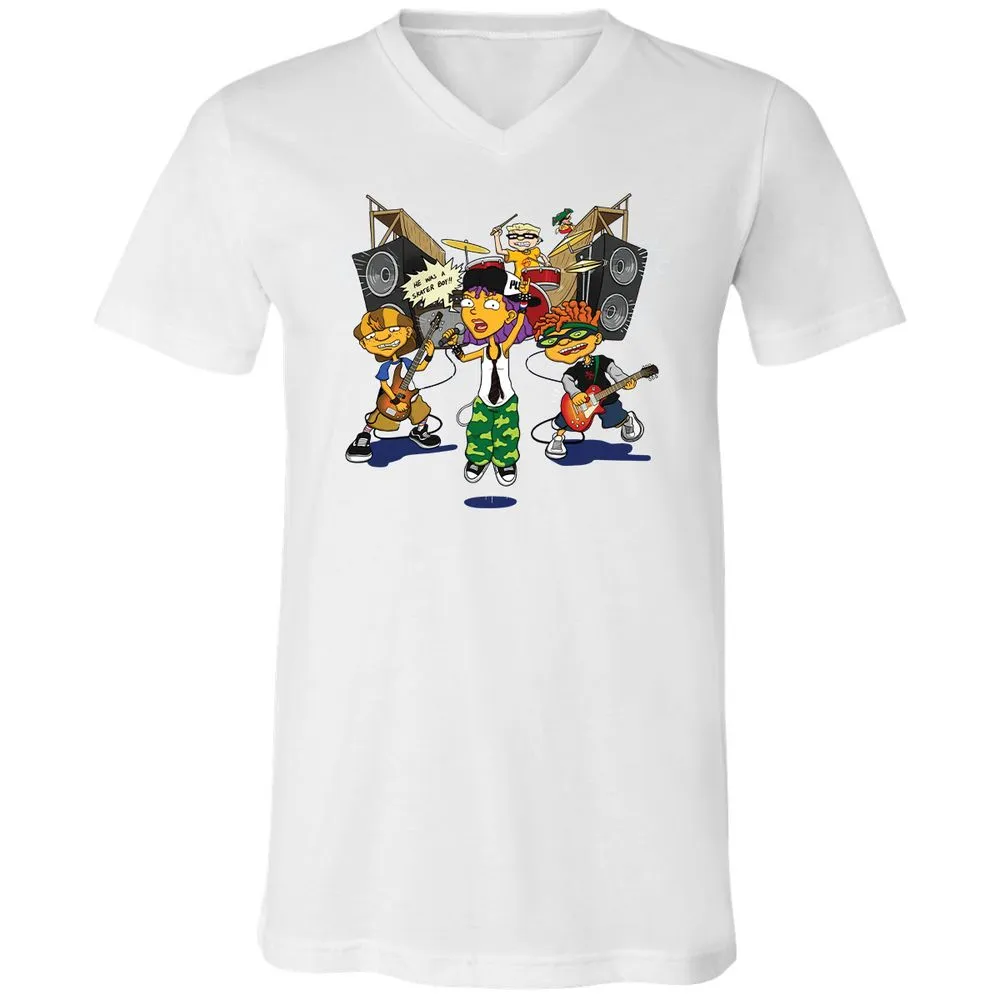 Unisex V-Neck T-Shirt - J887L9YZ - White - 5