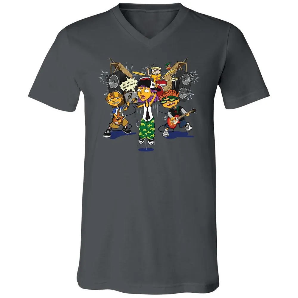 Unisex V-Neck T-Shirt - J887L9YZ - Asphalt - 12