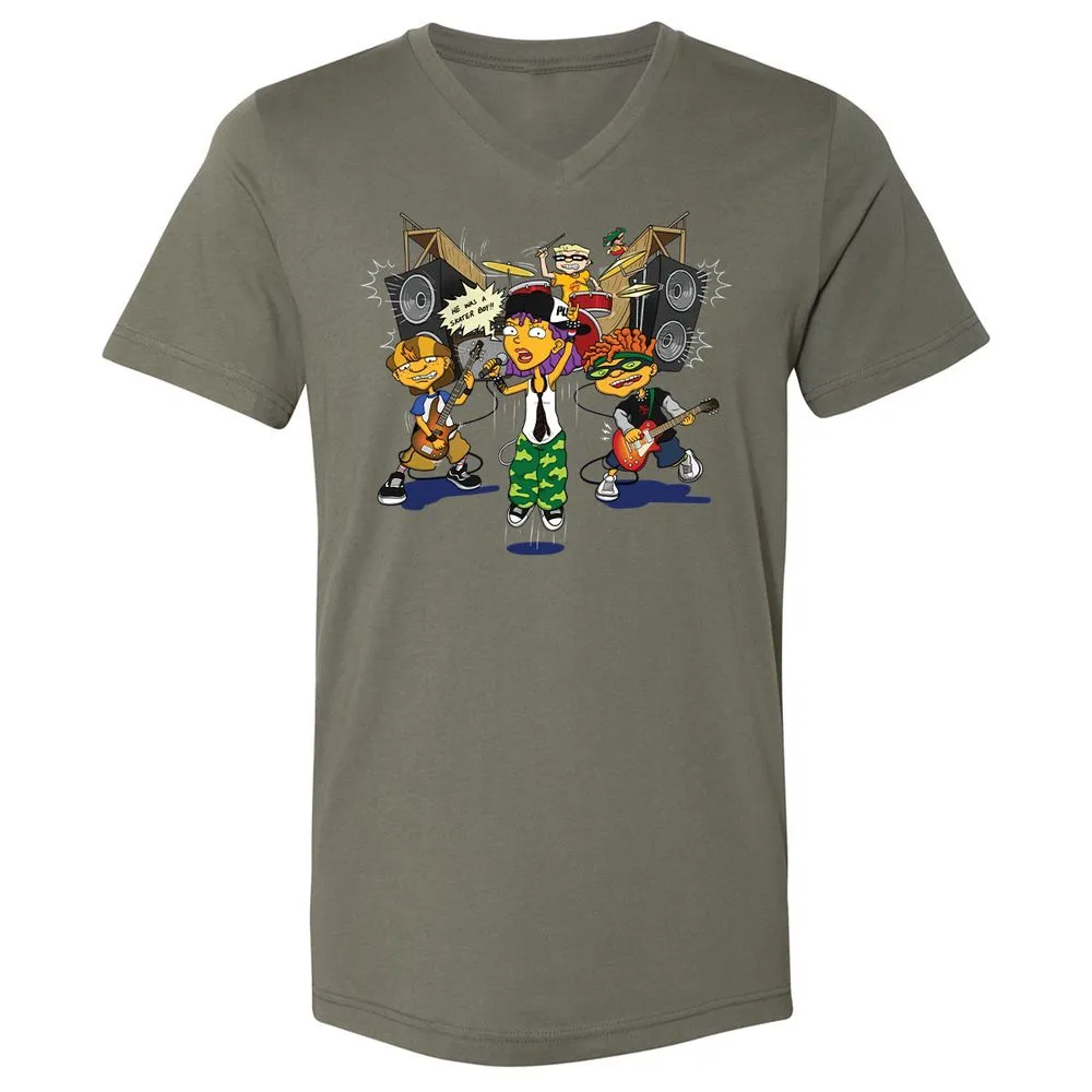 Unisex V-Neck T-Shirt - J887L9YZ - Military Green - 10