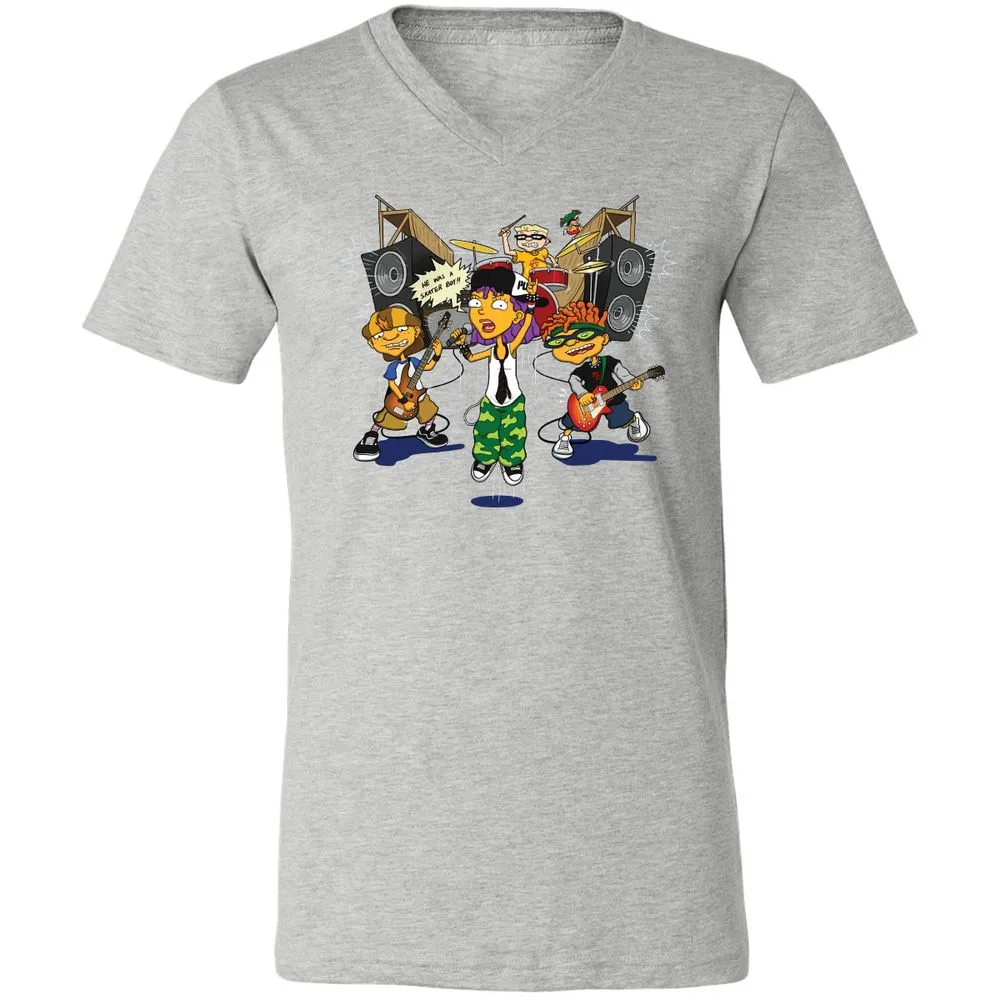 Unisex V-Neck T-Shirt - J887L9YZ - Athletic Heather - 7