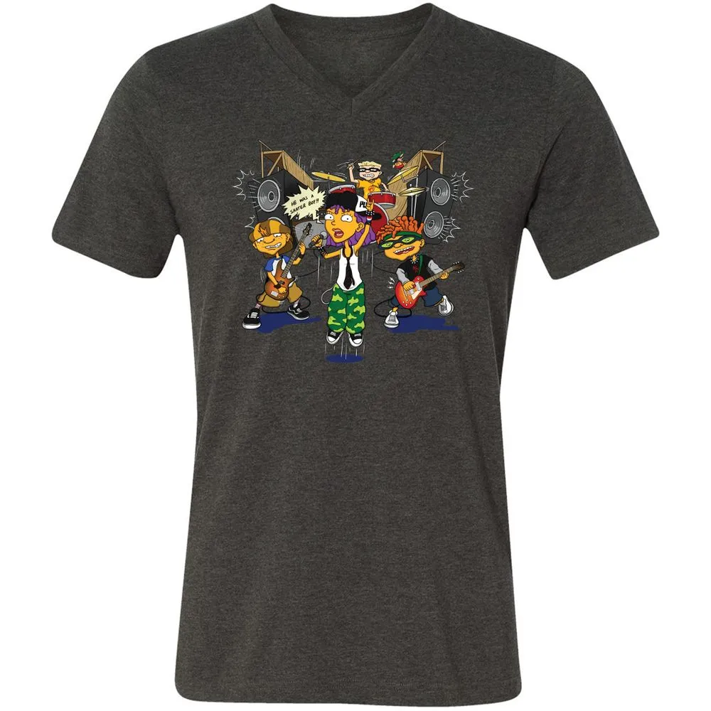 Unisex V-Neck T-Shirt - J887L9YZ - Dark Grey Heather - 8