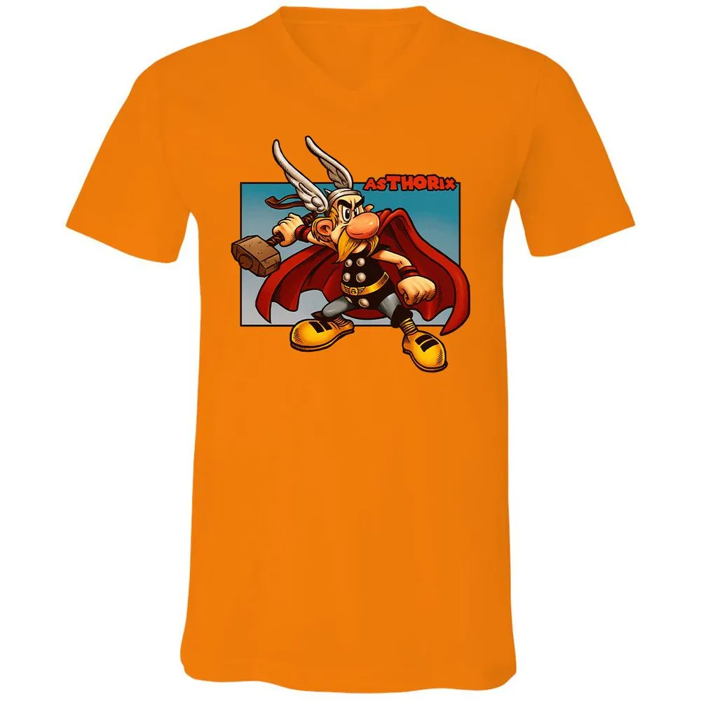 Unisex V-Neck T-Shirt - CK4KJGUY - Orange - 11